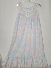 Vtg Feather Bed Nightgown Intimates Lightweight Short Large Pastel Cottgecore