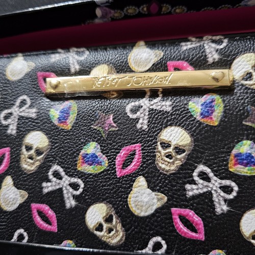 Betsey Johnson Teschio Labbra Diamanti Portafoglio Cerniera Pochetta Polso Non Corrispondenza - Foto 4 di 17