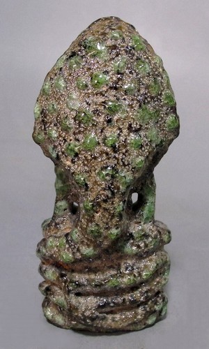 Antique Sculpture Khmer Naga Sheltered Buddha Green Relic Stone of Na Dune Style - Picture 4 of 6