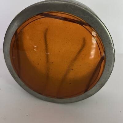 KOPP GLASS LENS Orange Vintage Lamp Industrial Flood Light Metal Cover Clip On