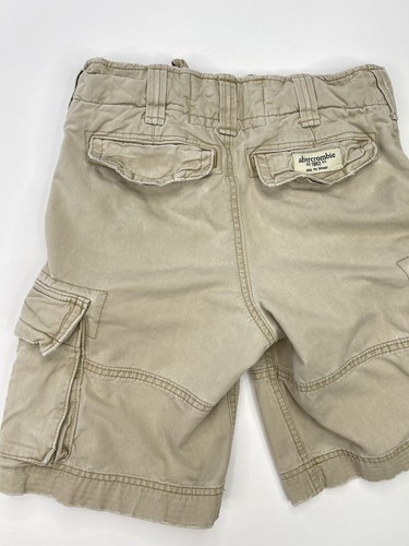 Abercrombie & Fitch Boys Light Beige Cargo Shorts Size 12 Distressed - Picture 8 of 11
