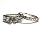 14k white gold 1.50ct semi mount diamond engagement ring 2 wedding bands 10.9g 6 — photo 6