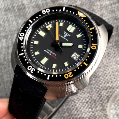 20ATM Diving Tandorio 44mm NH35A Auto Men Watch C3 Hands Sapphire Glass Luminous