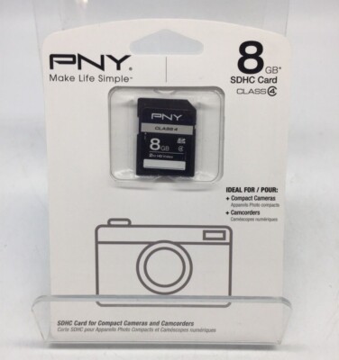 PNY 8GB SDHC Karte Class 4 Speicherkarte für Kameras und Camcorder