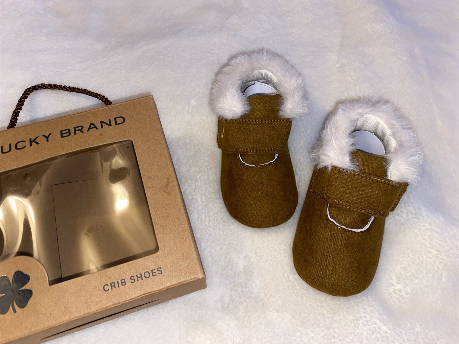 Fur Lined Moccasins Brown Size 4 9-12 Months Baby Slip On