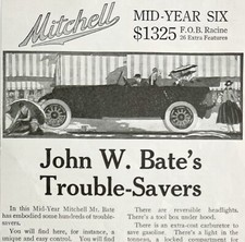 Mitchell Mid Year Six John Bates 1917 Advertisement Automobilia Touring DWII8