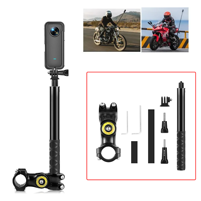 Motorcycle Bike Invisible Selfie Stick Handlebar Mount GoPro Max
