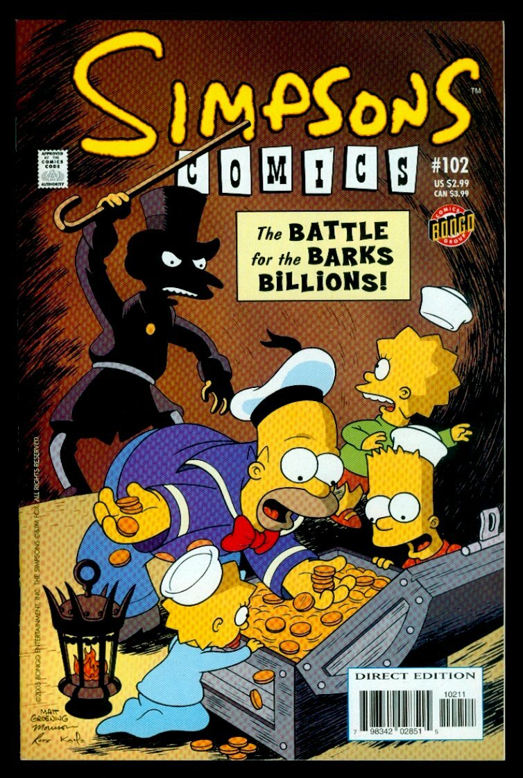 Bongo Comics SIMPSONS Comics #102 Homer Marge Bart Lisa Maggie NM