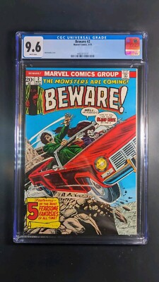 Beware! #2 (Marvel Comics 1973) CGC 9.6, WHITE PAGES! 