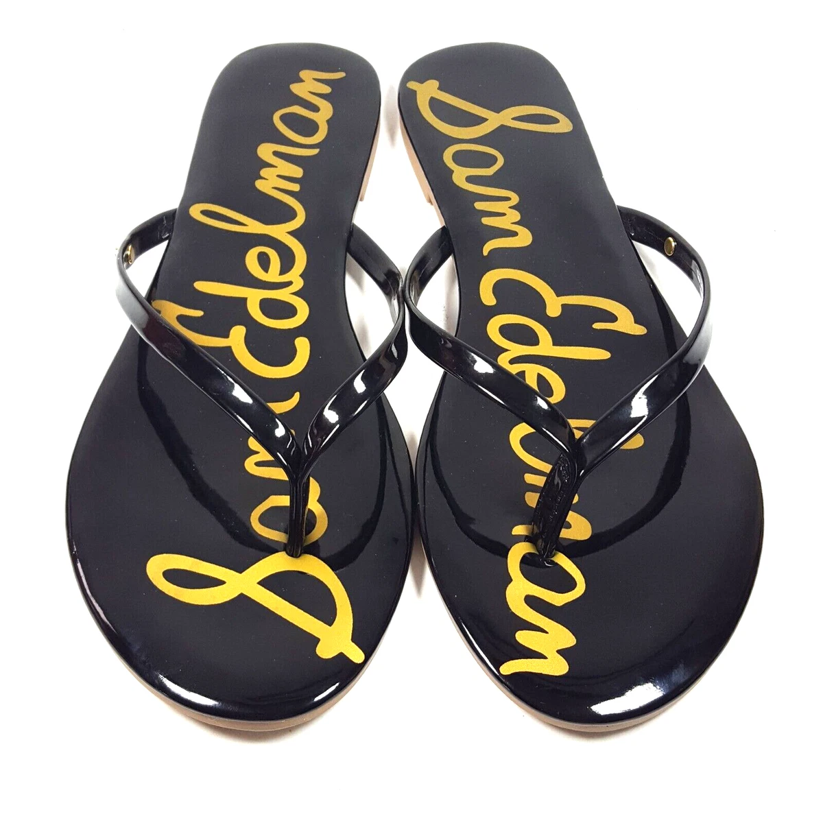 Sam Edelman Black Flip Flops Online | bellvalefarms.com