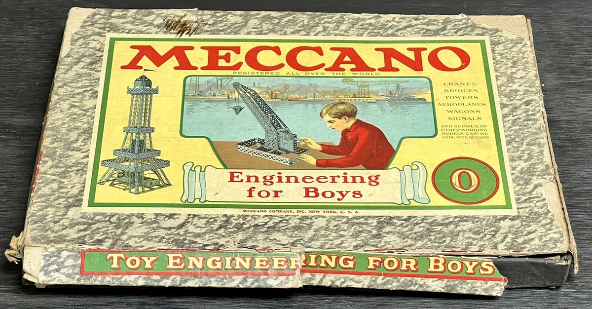 Antique 1920 Meccano Toy Engineering Set for Boys Outfit #0 Parts
