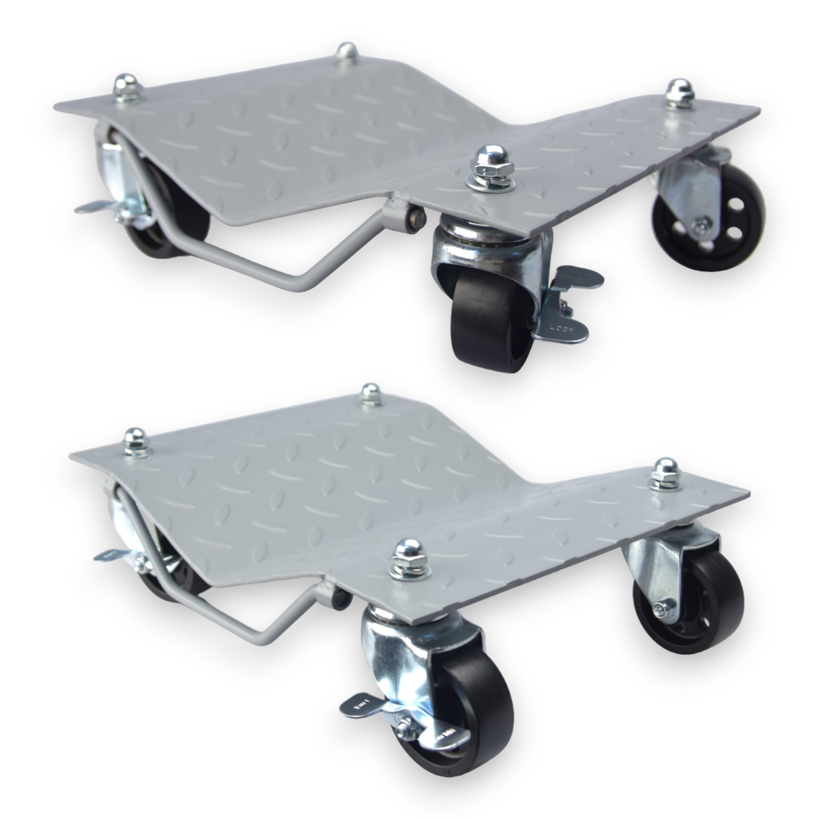 SET COPPIA CARRELLI SPOSTA AUTO MOTO POSIZIONATORI ASSISTENTE PARCHEGGIO 680KG