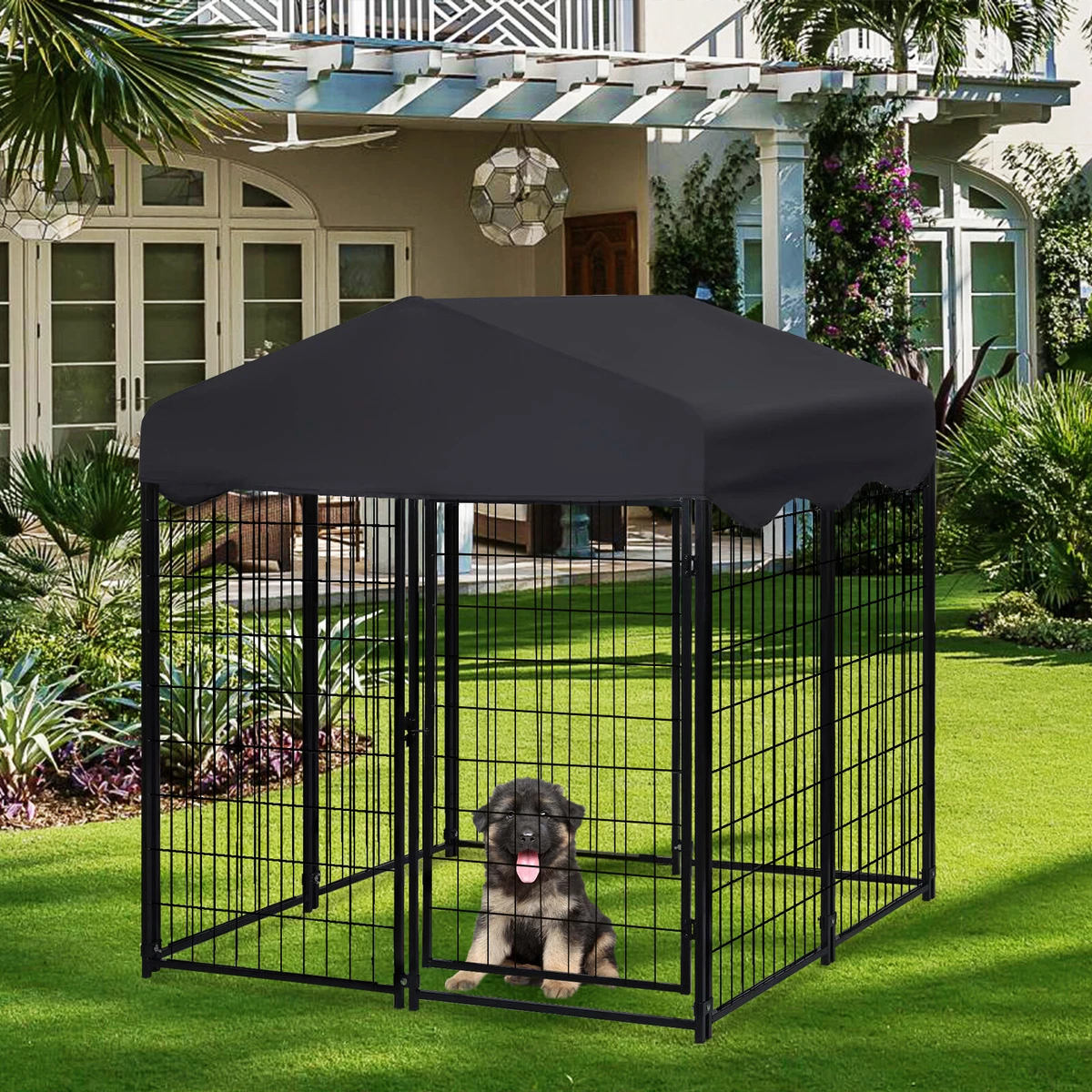 Pet pen with roof top