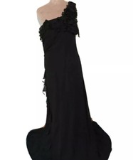 Pearce Fionda Women's Dress Size 14 Long With One Shoulder Strap Black Brand New