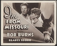 @Col I'm From Missouri ’39 TITLE CARD BOB BURNS GLADYS GEORGE DONKEY MULE