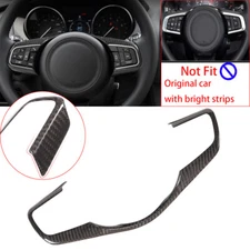 Real Carbon Fiber Steering Wheel Panel Trim for Jaguar F-PACE 2016-20 XE XF15-19