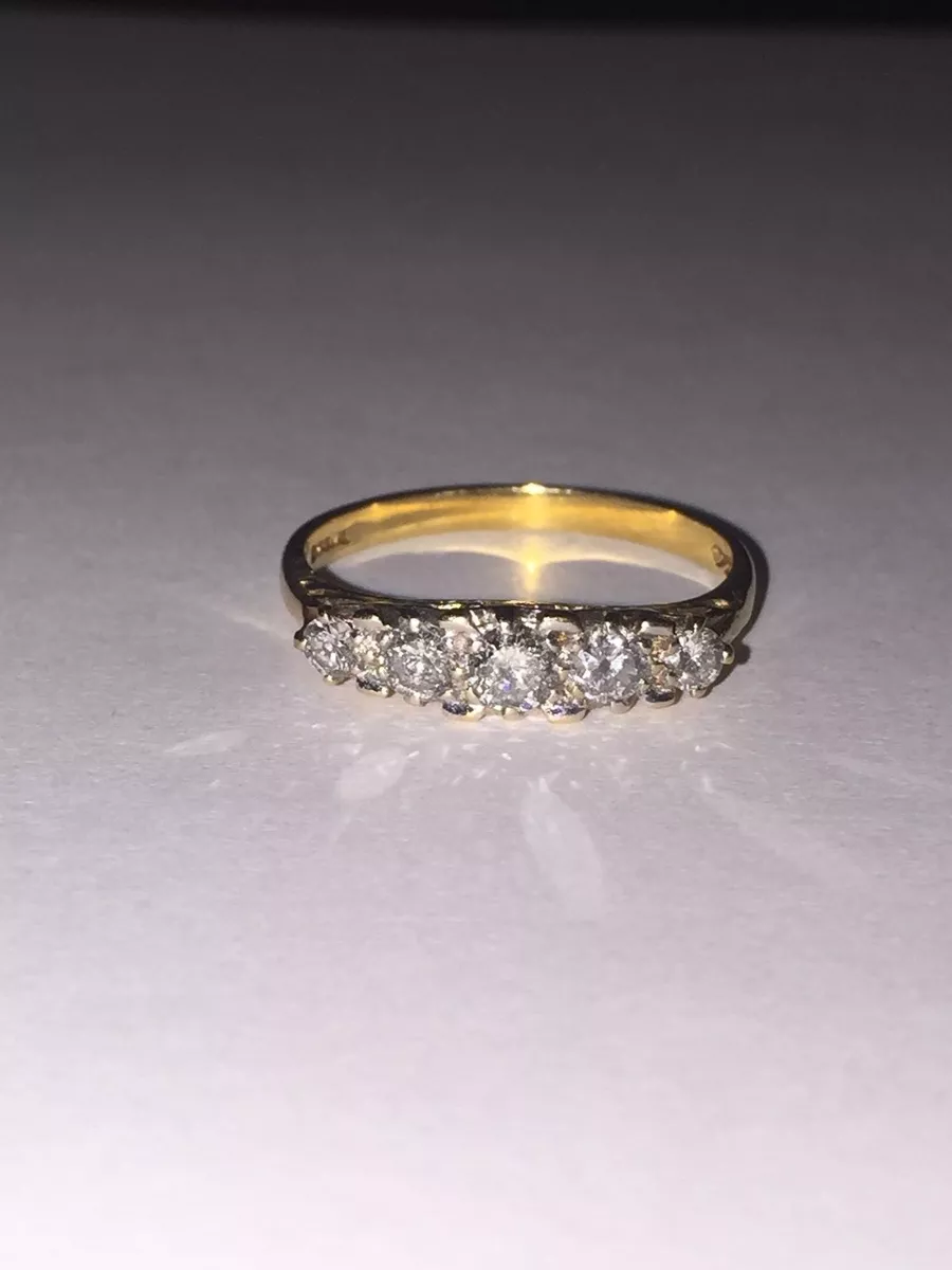 Art deco 5 2024 stone diamond ring