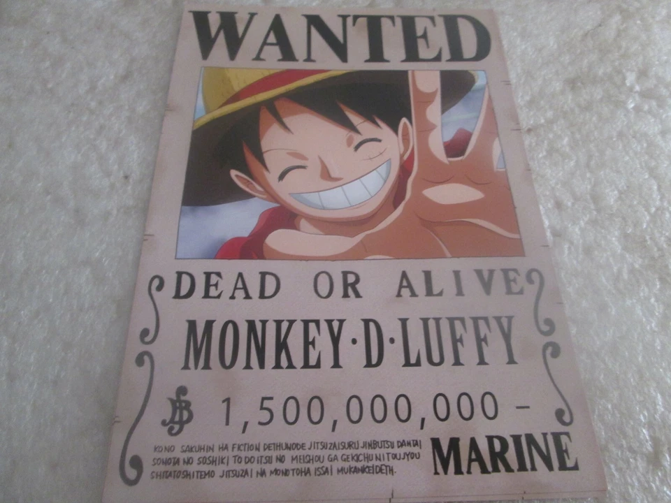 poster affiche 19.5X28.5 cm one piece wanted Monkey D Luffy