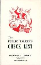 c1940 Public Talker's Check List Maxwell Droke Indianapolis IN Booklet Speaking