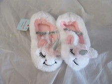 Cat Jack Toddler Girls White Unicorn Slippers 2T-3T NWT