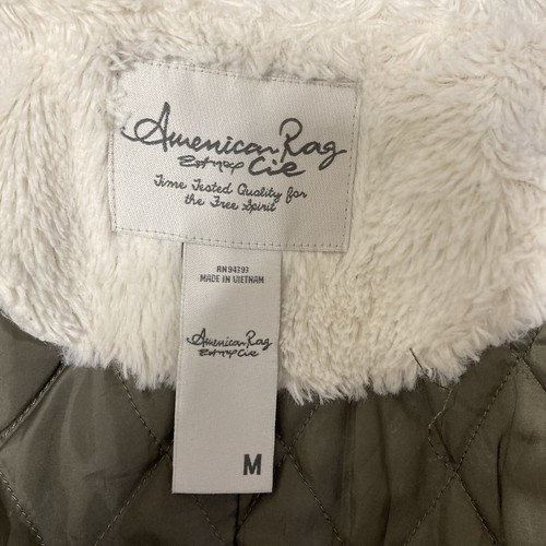 Cappotto American Rag Cie donna taglia M full zip cappuccio utility jacket foderato verde - Foto 14 di 17