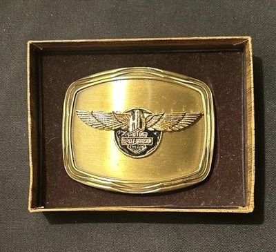 Harley Davidson 75th Anniv Spread Eagle HD Shield Belt Buckle 1978