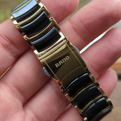 Rado Centrix 04666 New Watch Bracelet Black and Gold Complete Titanium (CQ110)