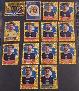 2026 Panini FIFA World Cup Gold Flood Crumple Lot of (14) Team SCOTLAND Stickers