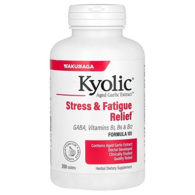 Kyolic Stress Fatigue Relief Aged Garlic Extract Vitamins B Gaba 200 Tablets