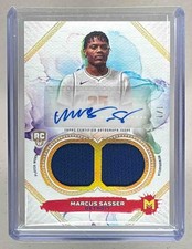 Marcus Sasser 2023 Topps Motif #120 Quinn Gold RC Dual Patch Auto 1/1