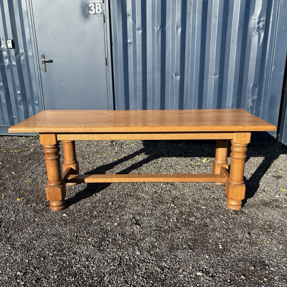 Vintage Solid Light Oak Refectory Dining Table, Seats up to 8, Long Rectangular - Image 2 of 4