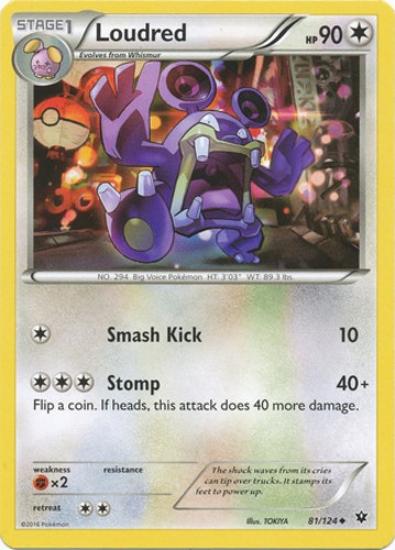 Loudred - 81/124 - Uncommon (Lp) XY Fates Collide - Colorless Pokémon