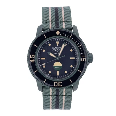 Swatch X Blancpain Scuba Fifty Fathoms Green Abyss Armbanduhr Ref. SO35G100 - Bild 1 von 4