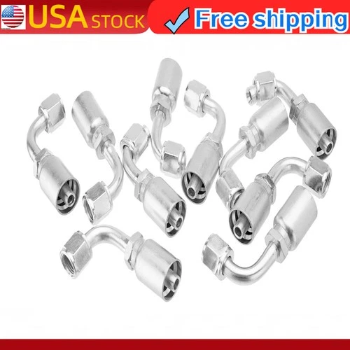 10X 3/8" JIC 37° Female 90° Hydraulic Hose End Elbow Crimp Fitting For 3/8" I.D