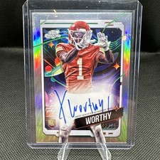 Xavier Worthy 2024 Topps Cosmic Chrome RC Silver Interstellar Refractor Auto /75