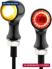 Small Round Led Turn Signals Motorcycle Brake Tail Lights Rear Blinkers Black