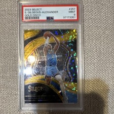 Panini Select Courtside Shai Gilgeous-Alexander Gold Disco Prizm #257 /10 PSA 9