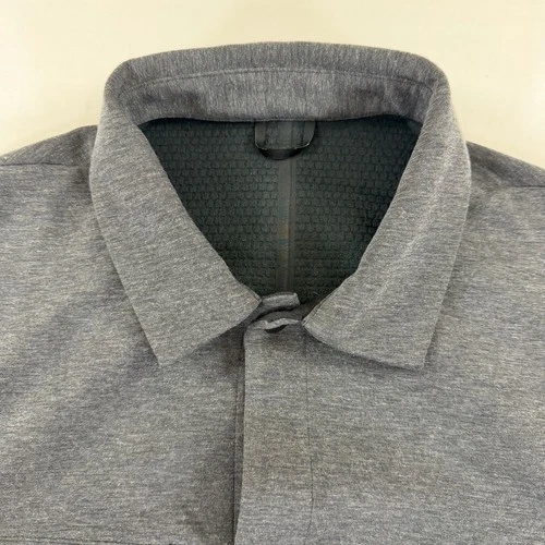 Lululemon Men’s L Gray Knit Overshirt Shacket Snap Front Jacket image 9