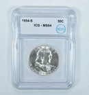 1954-S Franklin Half Dollar MS64 ICG *7027