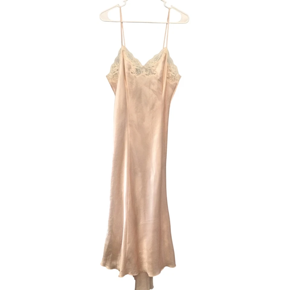 复古 Victorias 秘密懒人连衣裙 M 蕾丝缎面腮红粉色紧身胸衣 Y2K Coquette 礼服 — 第 2/4 张图片