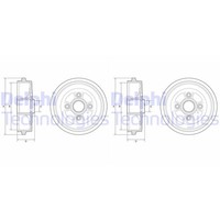 2X Delphi 203Mm Bremstrommeln Hinten Passend FÜR Nissan Micra Note Links+Rechts