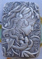 5 oz. GAZE OF THE CURSED numbered antiqued limited ingot .999 fine silver 90.68 per troy oz