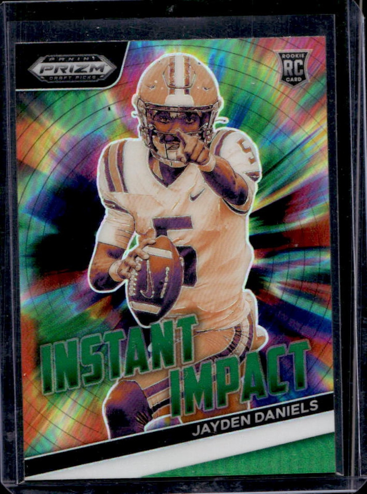 2024 Prizm Draft Picks Jayden Daniels Instant Impact RC Green #II-JD Tigers