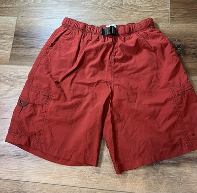 Columbia Shorts Mens Medium Red Omni-Shade Outdoor Mesh Lined Pockets Belt