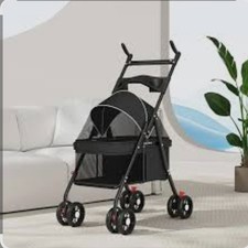 4-Wheel Portable Pet Stroller with for Small/Medium Dogs Cat Foldable Travel