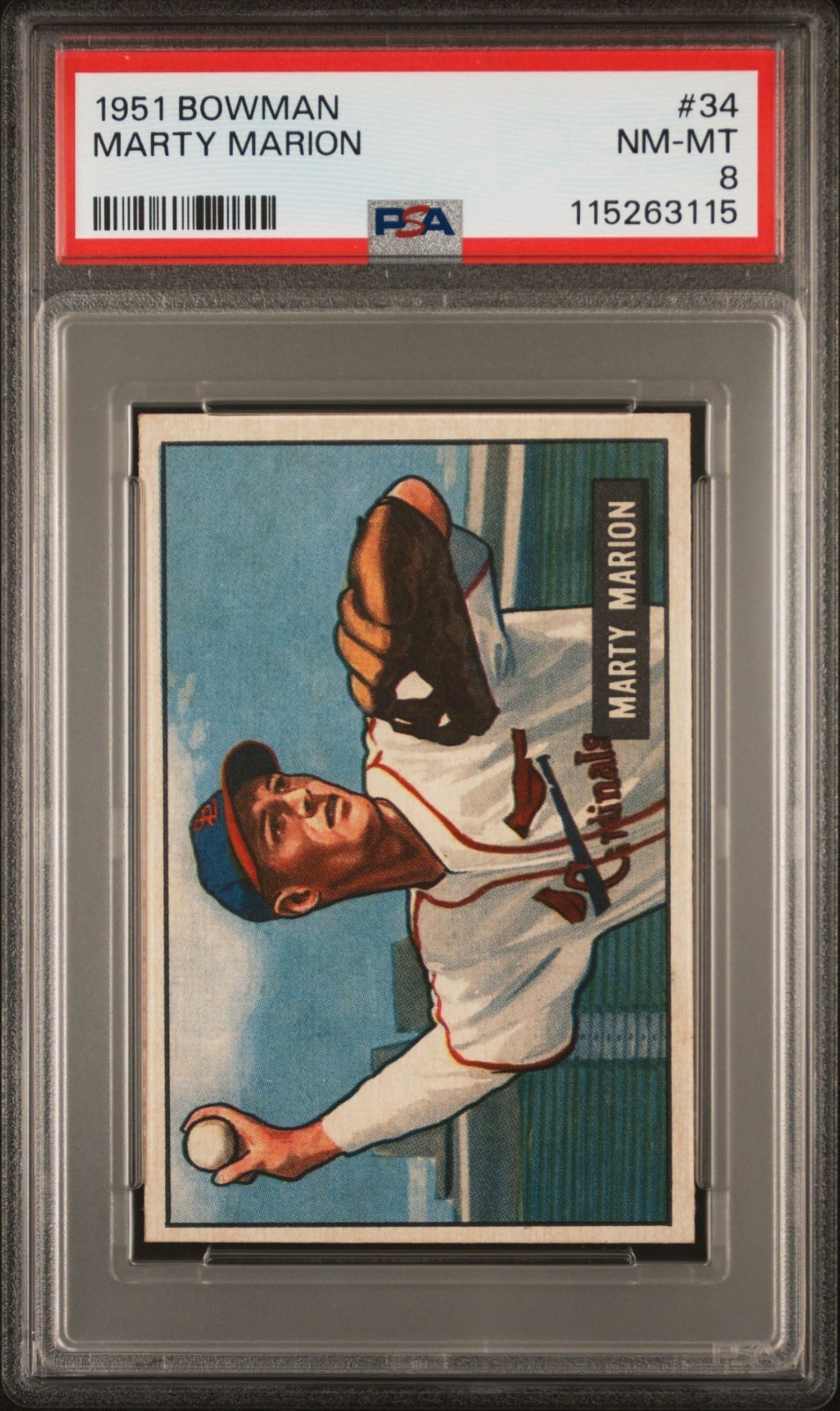 1951 Bowman #34 Marty Marion PSA 8