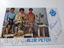 BLUE PETER VALERIE SINGLETON PETER PURVES + JOHN NOAKES SIGNED PRE-PRINT PHOTOS