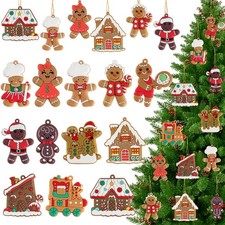 12pcs Gingerbread Man Ornaments for Christmas Tree, Assorted 12pcs, Colorful