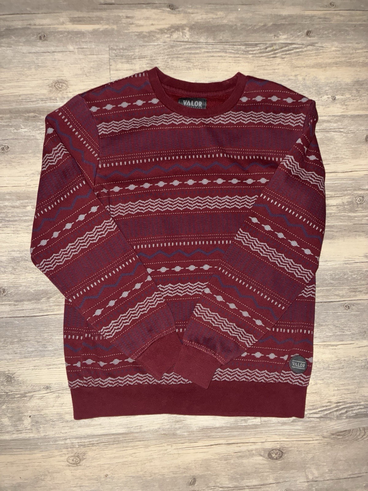 Red/White Valor Collective Patterned Sweater - image 1