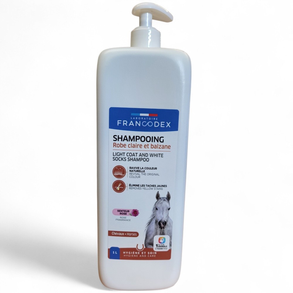Shampooing cheval Francodex détachant pour robe claire et balzane